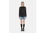 Chemise En Satin De Soie Manches Longues black