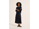 Jupe midi évasée en maille coton et laine