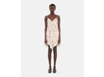 Robe Courte Imprimée En Soie beige / red