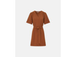 Robe Retie Marron en Polyester