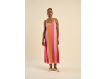 Robe longue plissée à bretelles