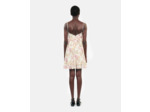 Robe Courte Imprimée En Soie beige / red