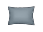 TAIE D'OREILLER | Pure White Percale Lavée - Blue - Finition Black