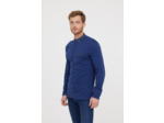 Polo city manches longues en coton jersey détail col et poche poitrine