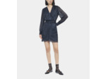 Robe Courte En Jersey Métallisé Bleu Marine dark navy