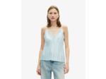 Top a bretelles bas plisse baby blue