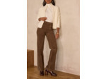 Pantalon taille haute large OXAN en velours côtelé