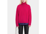 Pull Col Cheminee Et Patte Boutonnee cherry