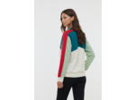 Sweat avec découpes, col montant, demi-ouverture zippée, broderie poitrine, poignet et bas corps avec rib