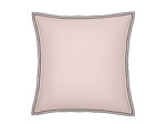 TAIE D'OREILLER | Pure White Percale Lavée - Pink  - Finition Black