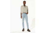 Chemise gris bleu fleuri
