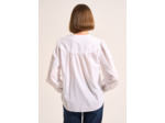 Chemise ample en voile de coton brodé et col tunisien