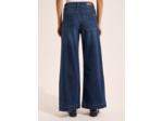 Jean flare taille haute pli nervuré