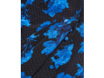 Robe portefeuille courte imprimée en soie black blue