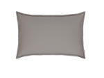 TAIE D'OREILLER | Pure White Percale Lavée - Cocoa - Finition Black