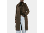 Manteau Long En Laine Style Trench Kaki kaki