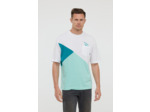 T-shirt manches courtes à découpes assymétriques, poche plaquée poitrine et broderie motif serpent