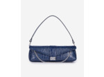 Sac en cuir croco blue