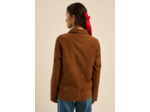 Veste col montant en cuir suédé