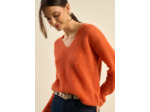 Pull à col V en mohairs et Alpaga