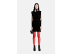 Robe courte noire en velours dévoré black