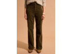 Pantalon large en velours de coton 700 raies taille haute