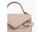 Petit sac à main double rabat Emilie en cuir grainé