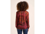 Blouse fluide imprimée avec des manches longues bouffantes