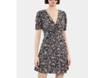 Robe Courte Imprimée Avec Boutonnage black / pink