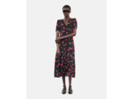 Robe Longue Imprimé Cerise Avec Boutonnage black - red