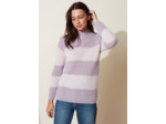 Pull rayé en mohair et alpaga
