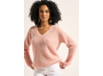 Pull à col V en mohairs et Alpaga