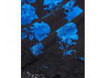 Jupe longue imprimée en soie avec détails en dentelle black blue