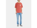 T-Shirt Rouge Avec Sérigraphie Blason red brique