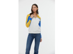 Sweat à découpes color block géo avec demi zip et intérieur gratté