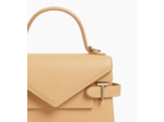 Petit sac à main double rabat Emilie en cuir grainé
