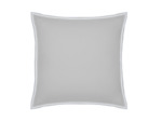 TAIE D'OREILLER | Pure White Percale Lavée - Light Grey  - Finition White