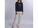 Pyjama femme AURORE marine/imprimé