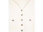Cardigan boutonnee detail rabat dos ecru