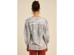Blouse en gaze de coton rayée