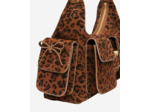 Sac amelia en cuir suède imprimé léopard leopard