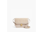 Sac bandoulière moyen modèle Rose en cuir côtelé et cuir lisse