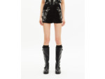 Short en velours brodé avec strass et perles noir black