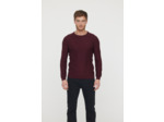 Pull basique col rond maille fantaisie en coton bio avec print poitrine