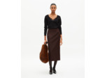 Jupe longue crayon marron brown