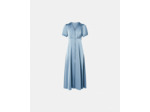 Robe longue satinée bleu