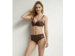 Soutien-gorge emboitant en microfibre et tulle Marron Dim Generous