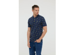 Polo en piqué de coton, manches courtes, avec allover « Citrons » et broderie Lee Cooper poitrine