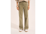 Pantalon coupe large en coton taille haute