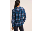 Chemise à carreaux en coton et fibre métallisée